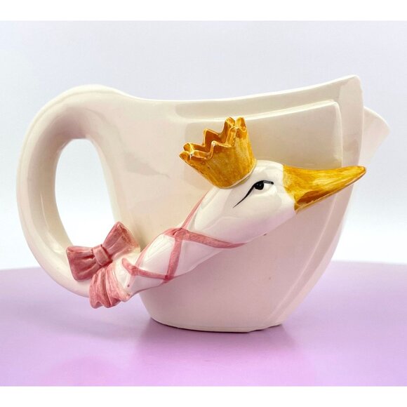 Vintage 80s swan creamer, Sigma Taste Setter vase, pitcher - Picture 2 of 10